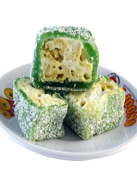 潮汕特产小吃明糖抹茶牛轧卷饼食茶配普宁手工传统糕点