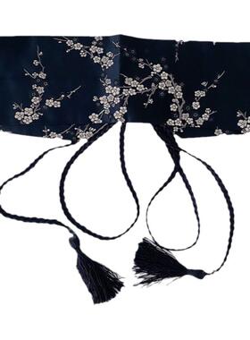 古风梅花刺绣打结汉服腰带搭配