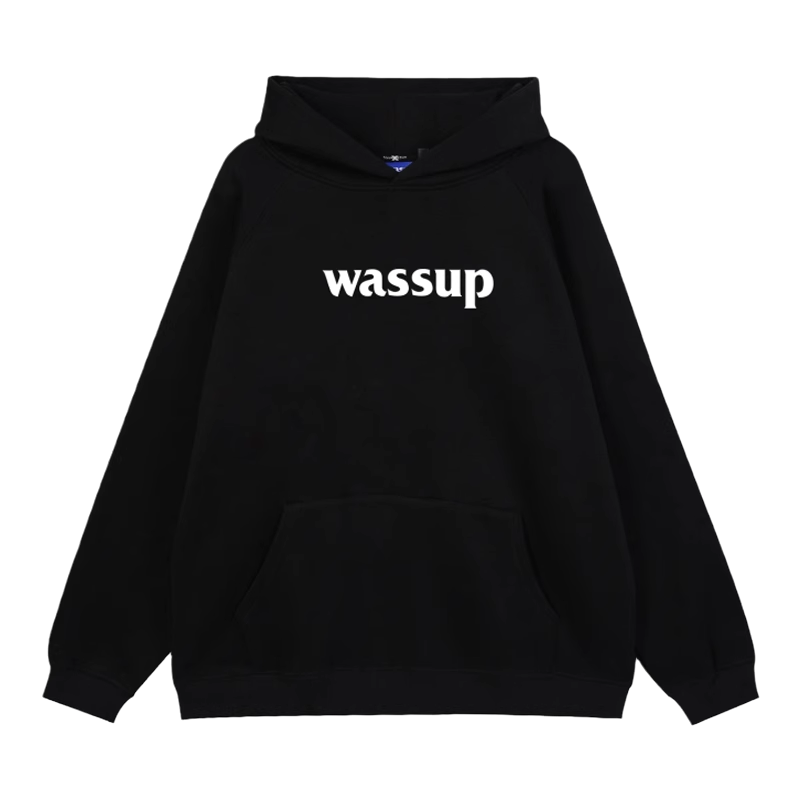WASSUP潮牌联名字母印花卫衣