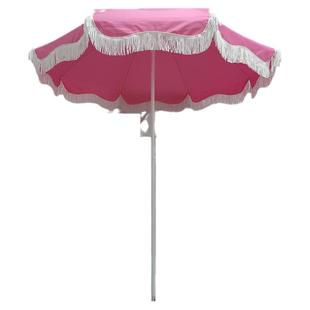 粉色沙滩遮阳伞白色户外道具太阳伞二折伞花园大沙滩伞促销广告伞