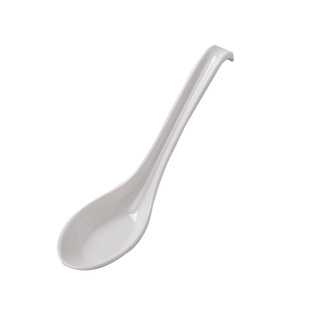白色密胺勺子商用餐饮快餐饭店专用小汤勺塑料调羹长柄汤匙仿瓷