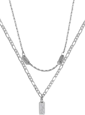 鹿妮双层方牌可叠戴项链