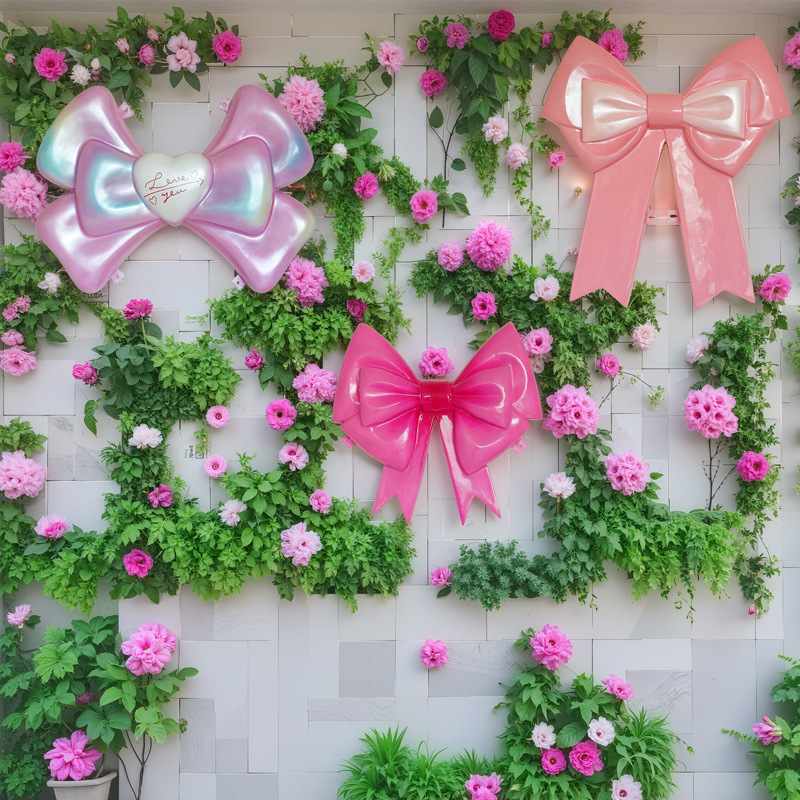 超大壁挂蝴蝶结户外玻璃钢雕塑商店民宿墙壁装饰网红打卡拍照背景