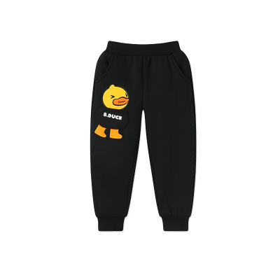 【加绒】bduck小黄鸭童装男童裤子儿童运动裤保暖冬装加厚长裤潮