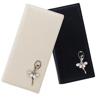 稻草人钱包女士新款真皮零钱包高级感女式手拿包精致长款钱夹卡包