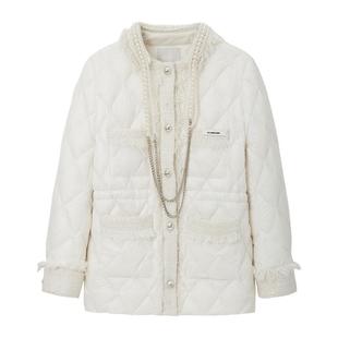 REVAN芮范设计师款摩登白色小香风羽绒服RM90502227