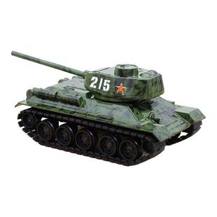 T34坦克车模型金属仿真二战苏联合金小摆件儿童男孩玩具履带可动