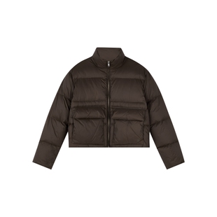 Oneup口袋立领拉链羽绒服女款秋冬保暖90白鸭绒巨好看面包服外套