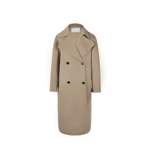 LESS冬季外套女长款风衣式双排扣双面羊毛呢大衣2MA810450