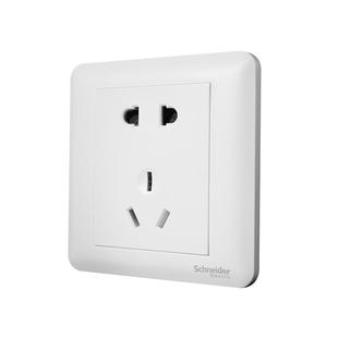 施耐德开关插座面板畅意+亮白色五孔墙壁电源暗装一开多控usb空调