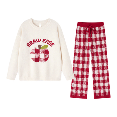 BE半边绒苹果睡衣加厚冬女新品