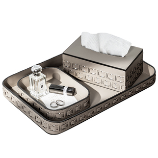 ideaco编织纸巾盒带盖整理盒抽纸盒装饰托盘客厅茶几遥控器收纳盒