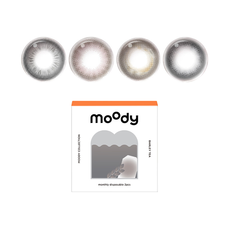 【自营】moody彩色隐形眼镜美瞳月抛2片精选系列大小直径自然棕