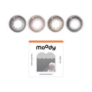 【自营】moody彩色隐形眼镜美瞳月抛2片精选系列大小直径自然棕