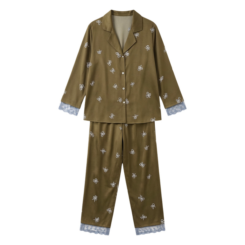 复古夏季亲肤带胸垫家居服两件套