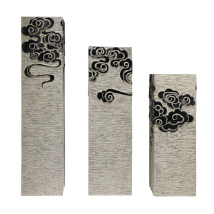 新中式落地仿古石柱客厅玄关家居展示柱展厅摆件底座祥云柱装饰品