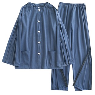 秋冬德绒拉链全开一片睡衣服卧床老人失禁瘫痪骨折术后picc上衣裤