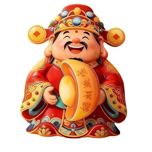 财神爷冰箱贴2026年新款磁吸马年个性创意新年招财猫旋转立体磁贴