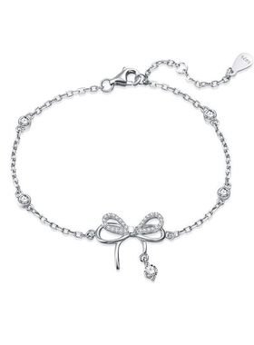 范琪S925银蝴蝶结项链女