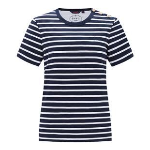[纯棉]Navigare意大利小帆船圆领条纹短袖T恤女夏季休闲海魂衫