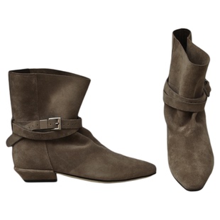 CHENZIIL 松弛感缠绕游牧风短靴 真皮手工高垂感柔软时尚复古靴