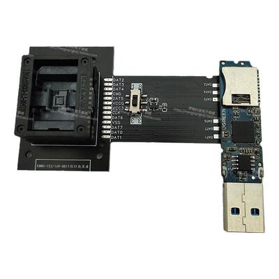 全新EMMC153转SD真8bit镜像user烧录座适应11.5*13芯片KZT测试座