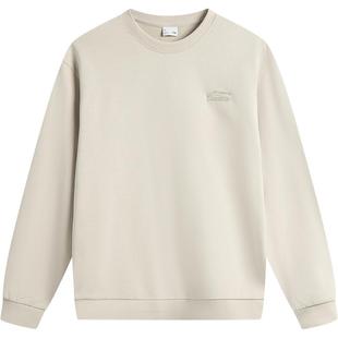 李宁加绒卫衣男士冬季情侣圆领套头衫黑色上衣宽松长袖运动服女款