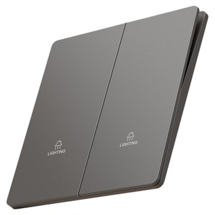 国际电工86型灰色超薄哑光肤感开关插座面板家用暗装一开五孔插座