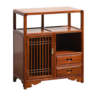 缅甸花梨木茶水柜全实木餐边柜大果紫檀餐厅置物柜新中式红木边柜