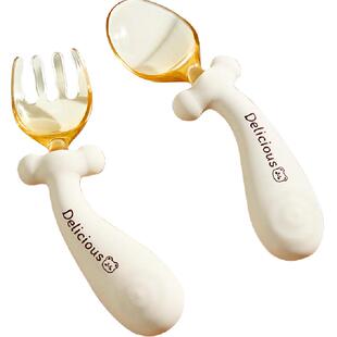 宝宝勺子学吃饭训练硅胶勺新生婴儿自主进食儿童餐具套装辅食勺子