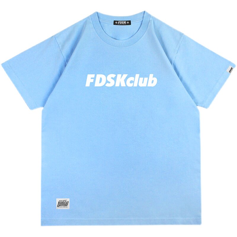 FDSKclub字母印花夏季清凉色系纯棉潮流搭配短袖T恤男女同款