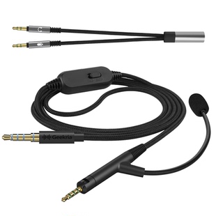Geekria极客悦耳适用Sennheiser2.5三极3.5四极鹅颈麦+线控耳机线