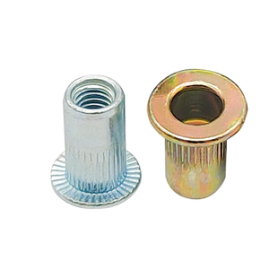 M3M4M5M6M8M10M12厘镀锌白色平圆头拉铆螺母铆接螺帽防滑9201带齿