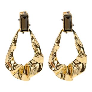 鬼才设计师个性折纸锻造面耳钉波浪大气时尚张扬个性高级夸张耳环