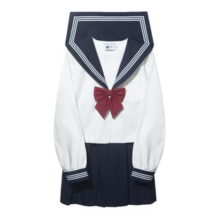 正统关西襟白三本车厘子jk浓绀色基础款正版水手服日系jk裙套装女