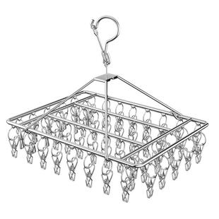 不锈钢晒袜子神器多功能凉晾衣架圆盘多夹子挂内衣内裤袜子架挂钩