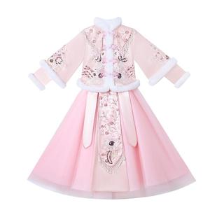 汉服女童冬款2025新款小女孩古风过年唐装冬装儿童冬季喜庆拜年服