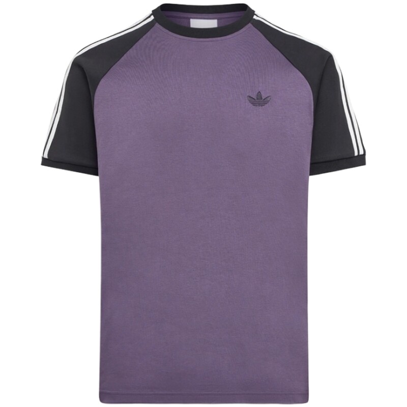 adidas阿迪达斯三叶草男子撞色插肩袖纯棉休闲运动短袖T恤LD6436