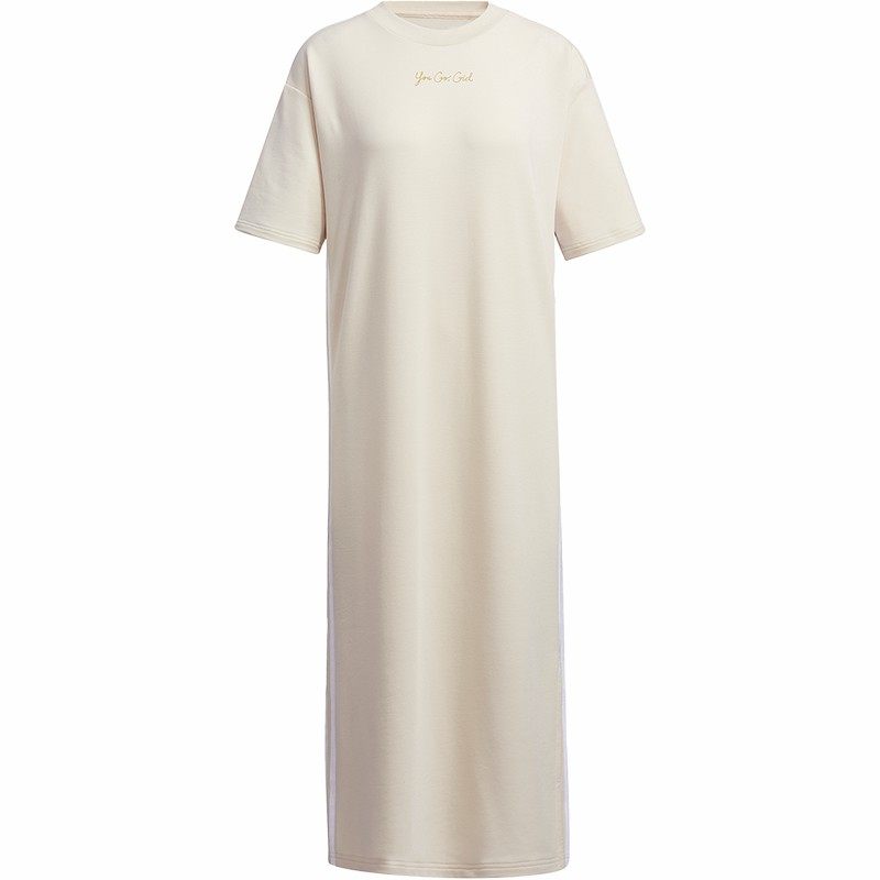 Adidas/阿迪达斯正品NEO 女子短袖三条纹长款运动连衣裙 H45105