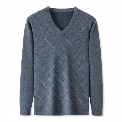 套头男士羊毛衫V领打底针织衫