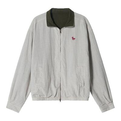 【双面穿】Unvesno(UN)老钱秋季莱塞尔亚麻混纺撞色马标刺绣夹克