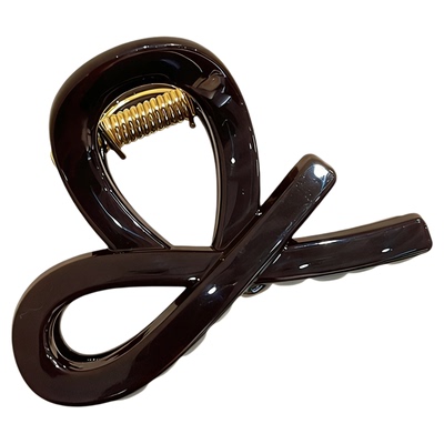 简约蝴蝶结半扎发抓夹女高级感