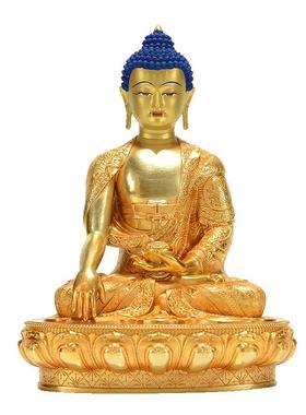闯隆7/10寸释迦牟尼鎏金铜像摆件