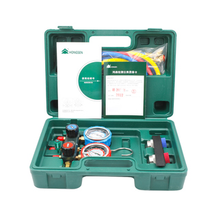 鸿森HS-260A-0A硅油加液双表空调加氟油表汽车空调R134雪种冷媒表