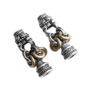 琢匠锡杖弟子珠国风金刚心系列三通配饰藏传手串配珠文玩银饰配件