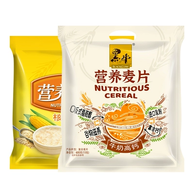 黑牛无加蔗糖营养高钙钙燕麦片