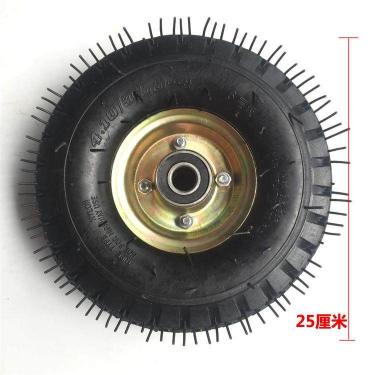 10寸充气轮胎老虎车轮胎手推车轮子打气轮350-4充气轮子优质高胶