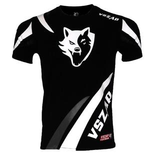 VSZAP搏击格斗圆领纯棉MMA短袖T恤夏男UFC训练运动健身衣泰拳击服