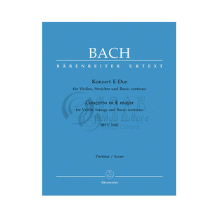 巴赫 E大调小提琴和弦乐协奏曲BWV 1042 总谱 骑熊士原版乐谱 Bach Concerto for Violin Strings Basso Continuo E major BA5190