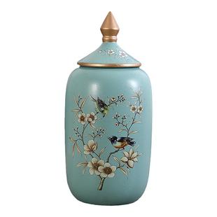 欧式复古陶瓷储物罐摆件客厅玄关酒柜样板间美式家居软装饰品摆设